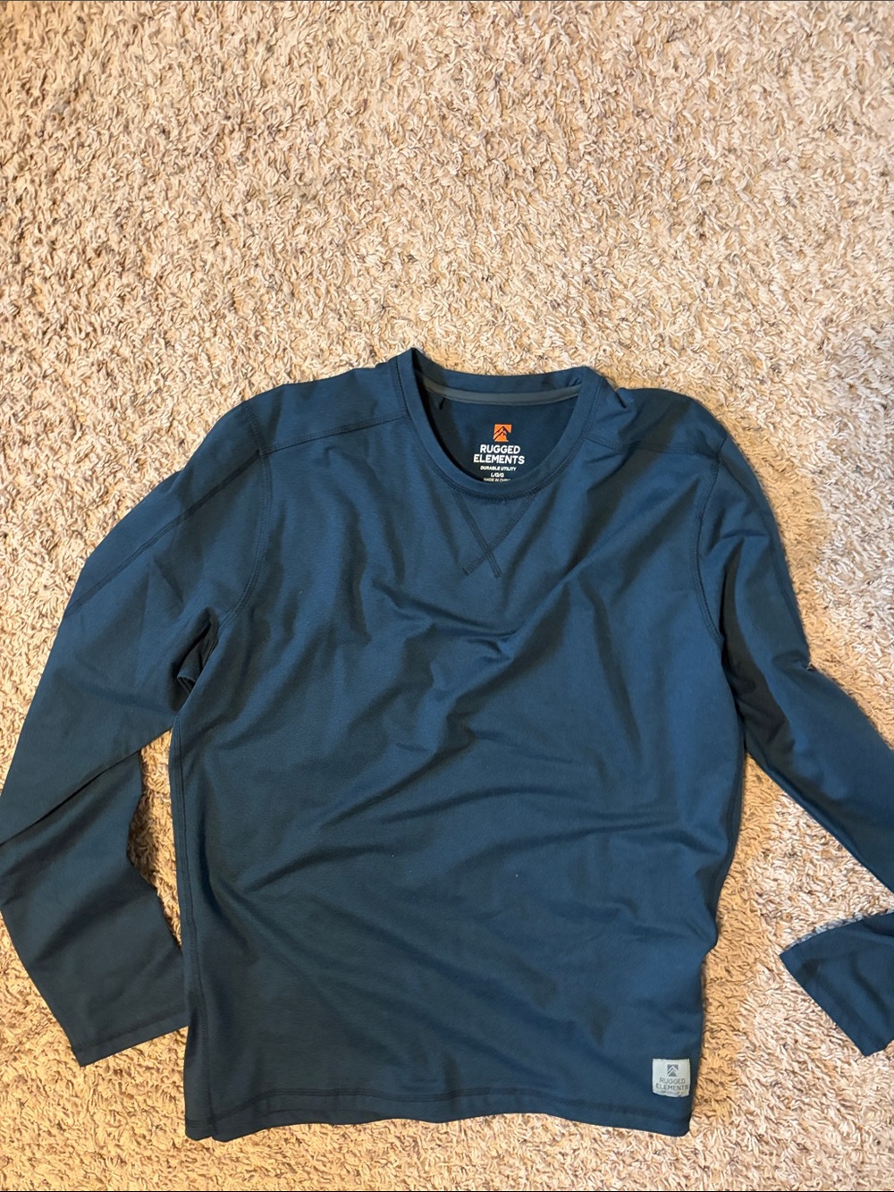 Men's Long Sleeve Crewneck Shirt - Deep Teal